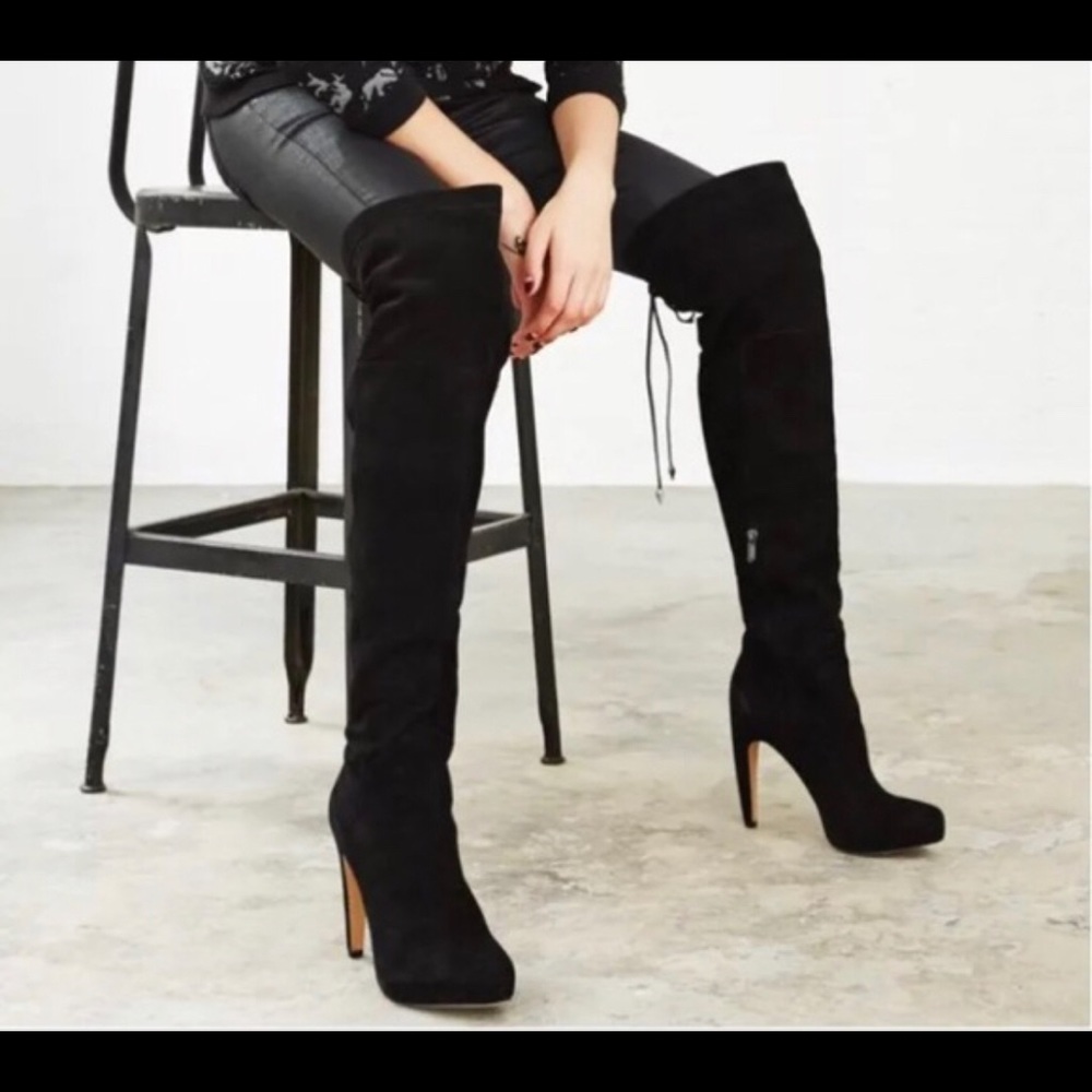 Sam Edelman Black suede over the knee boots
